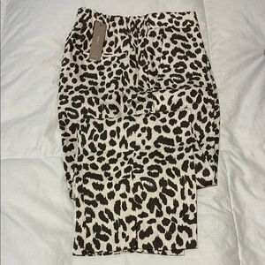 J. Crew Brown and Tan linen slacks